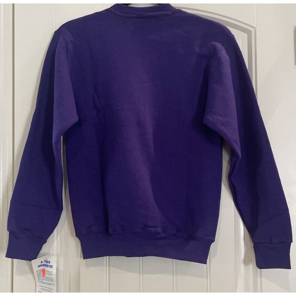 Vintage 1990’s Russell Sweatshirt Crewneck Sz Youth Large Purple NWT Dead stock - Picture 2 of 5